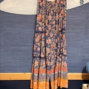 Floral pants in Navy and Orange